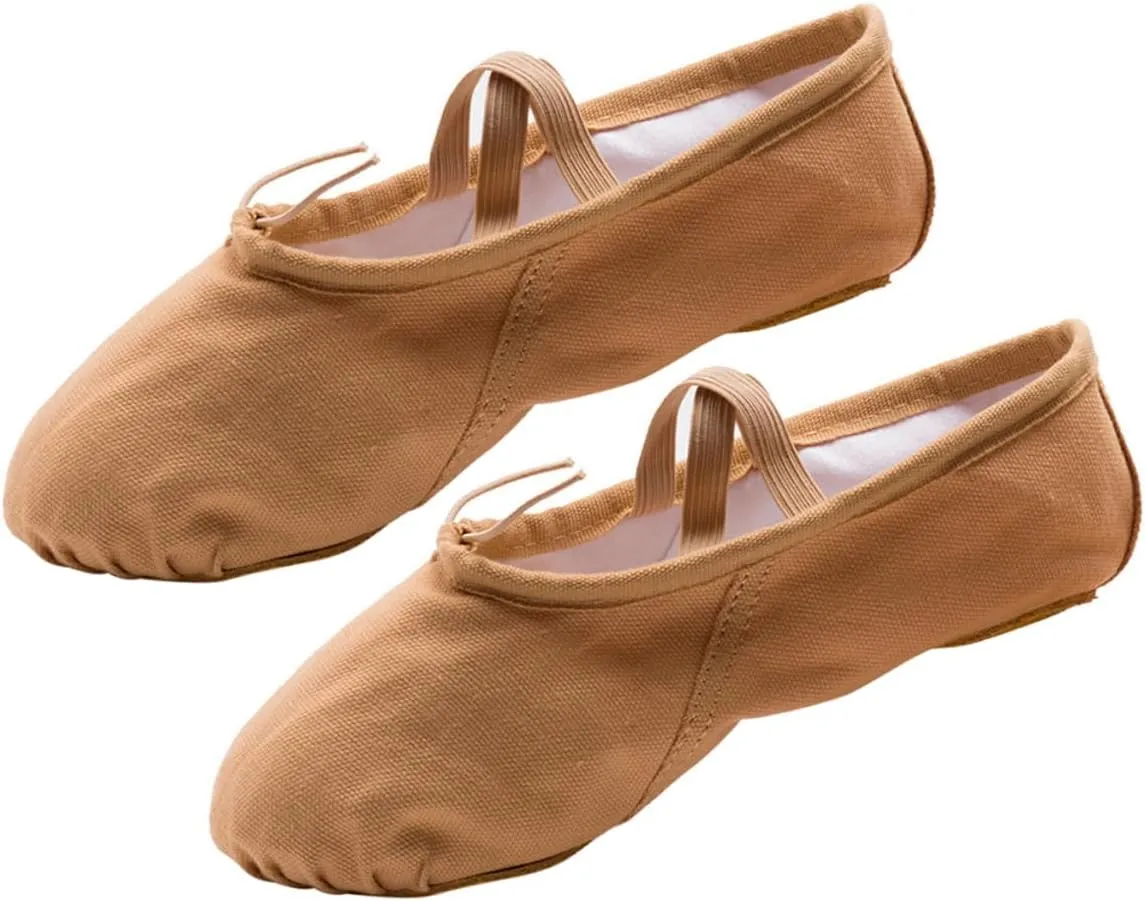 1 Pair Girls Non Slip Dancing Shoes Flats Canvas Dance Shoes Jazz Shoes Womens Ballet & Dance Shoes Ballet Dance Shoes Ballet Practice Shoes Sole Ballet Shoe Ballet Shoes Brown