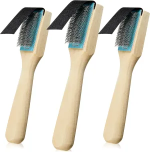3 Pcs Dance Shoe Brush Wood Suede Sole Wire Ballroom Dance Shoe Cleaner Brush for Footwear Cleaning