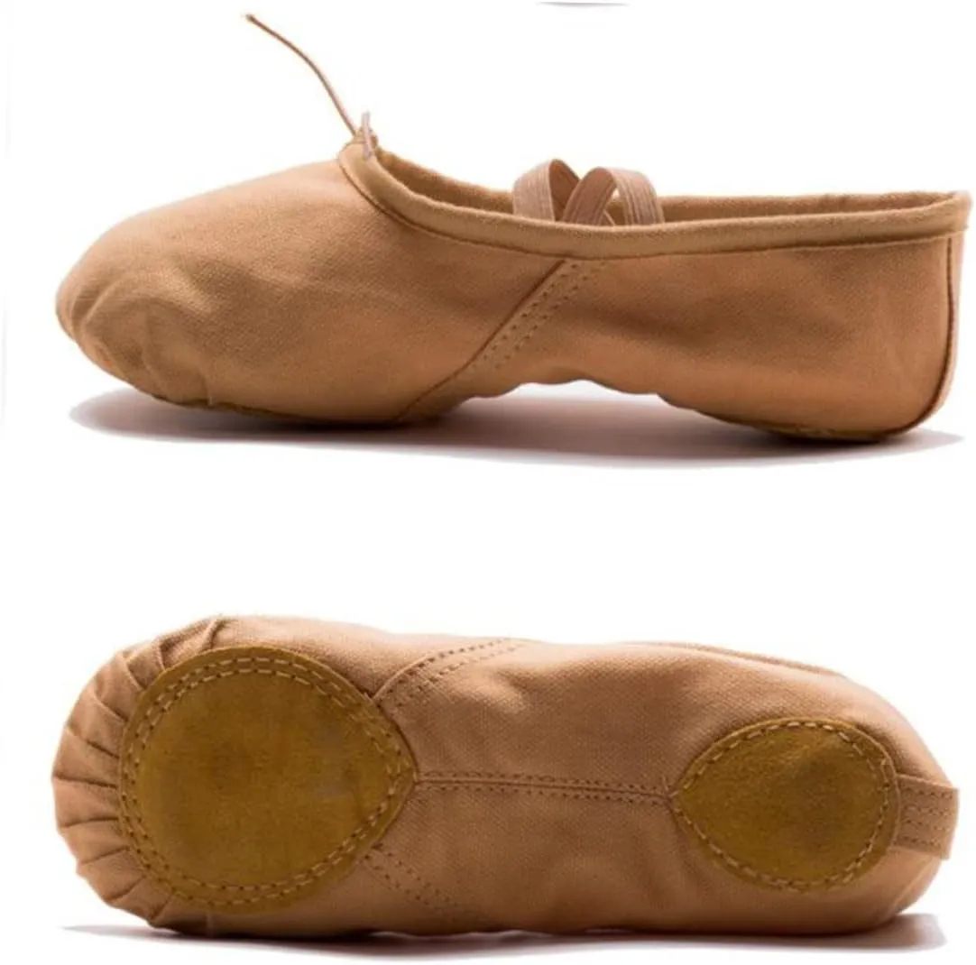 Amosfun 1 Pair Girl Ballet Shoes Ballet Shoes for Girls Jazz Shoes Dance Shoes Breathable Ballet Shoes Princess Ballet Shoes Canvas Ballet Shoes Sole Ballet Shoe Ballet Slipper Yoga Shoes Light Brown