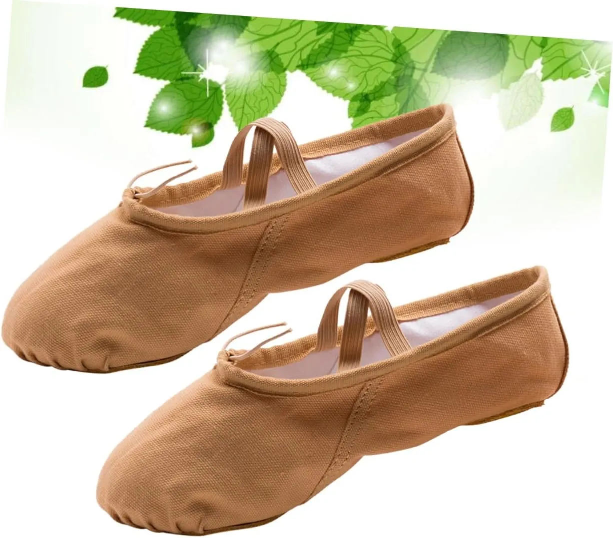 Amosfun 1 Pair Girl Ballet Shoes Ballet Shoes for Girls Jazz Shoes Dance Shoes Breathable Ballet Shoes Princess Ballet Shoes Canvas Ballet Shoes Sole Ballet Shoe Ballet Slipper Yoga Shoes Light Brown