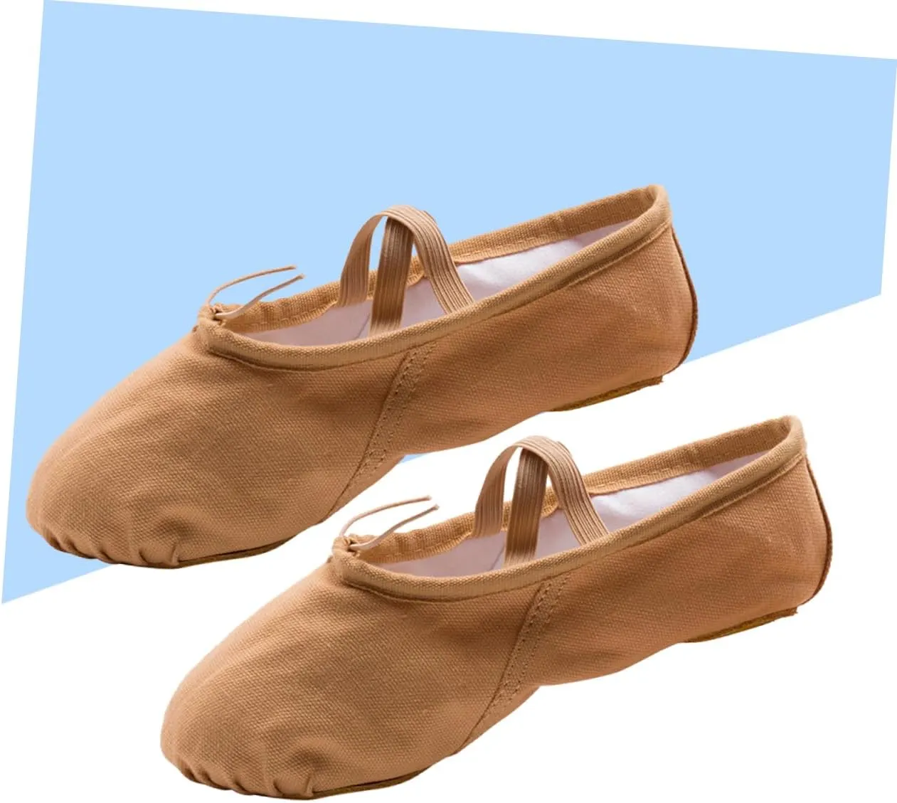 Amosfun 1 Pair Girl Ballet Shoes Ballet Shoes for Girls Jazz Shoes Dance Shoes Breathable Ballet Shoes Princess Ballet Shoes Canvas Ballet Shoes Sole Ballet Shoe Ballet Slipper Yoga Shoes Light Brown