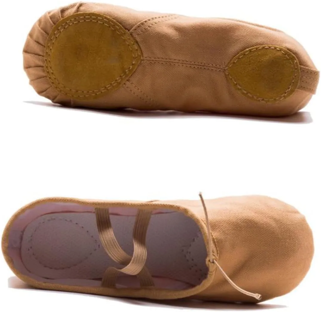 Amosfun 1 Pair Girl Ballet Shoes Ballet Shoes for Girls Jazz Shoes Dance Shoes Breathable Ballet Shoes Princess Ballet Shoes Canvas Ballet Shoes Sole Ballet Shoe Ballet Slipper Yoga Shoes Light Brown