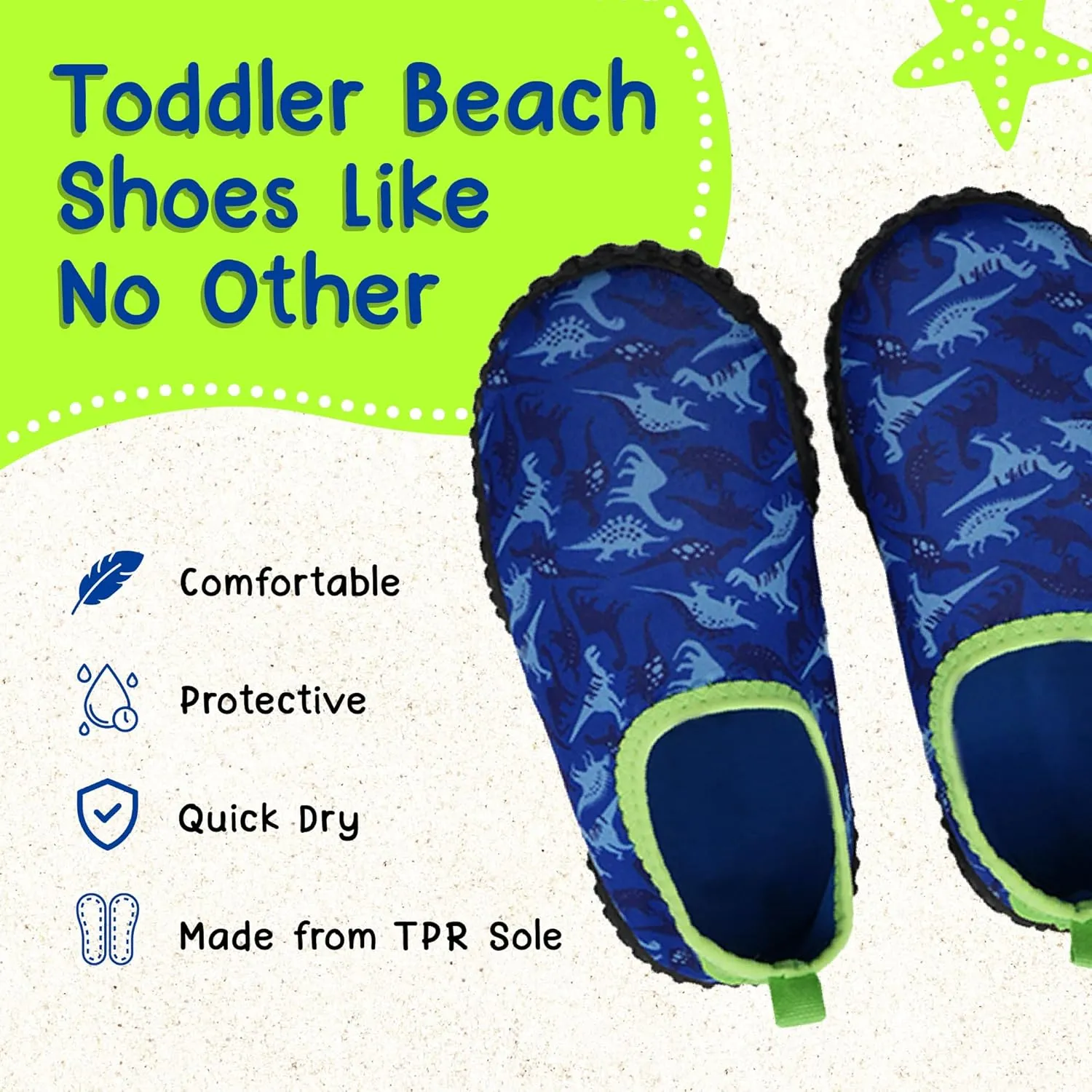 Aqua Beach Shoes, Non-Slip Baby Water Shoes for Beach and Pool Use, Lightweight and Breathable Toddler Swim Shoes, Quick-Dry and Flexible, Fits 1 to 4 Year-Olds