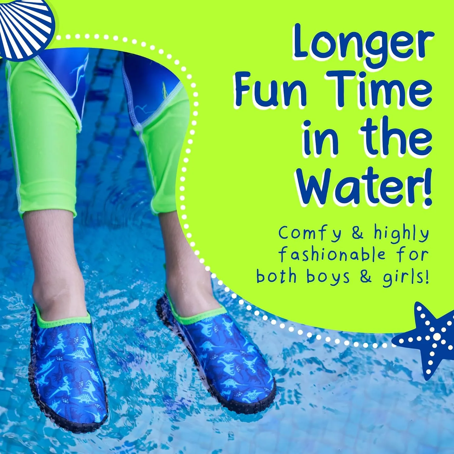 Aqua Beach Shoes, Non-Slip Baby Water Shoes for Beach and Pool Use, Lightweight and Breathable Toddler Swim Shoes, Quick-Dry and Flexible, Fits 1 to 4 Year-Olds