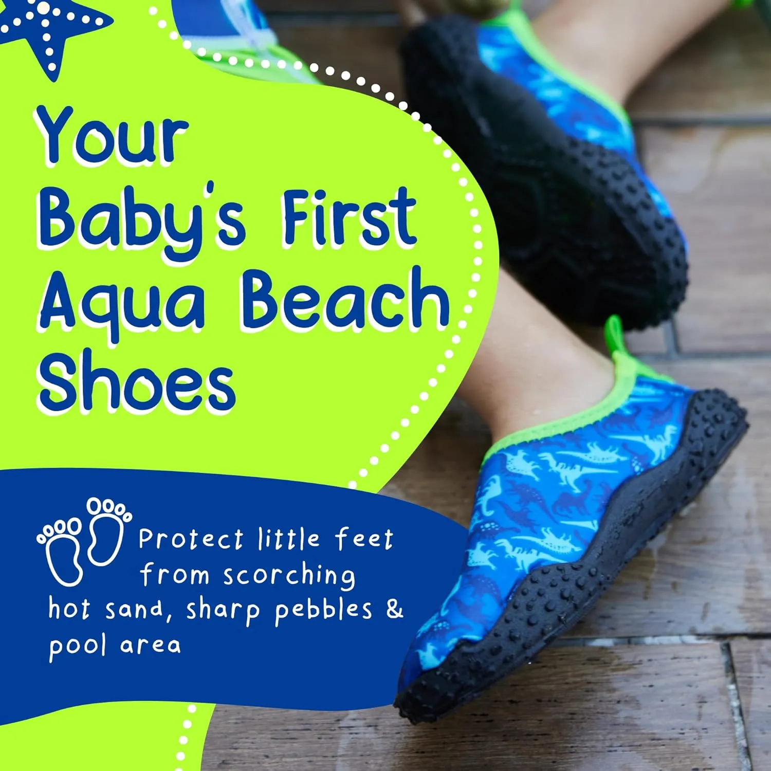 Aqua Beach Shoes, Non-Slip Baby Water Shoes for Beach and Pool Use, Lightweight and Breathable Toddler Swim Shoes, Quick-Dry and Flexible, Fits 1 to 4 Year-Olds