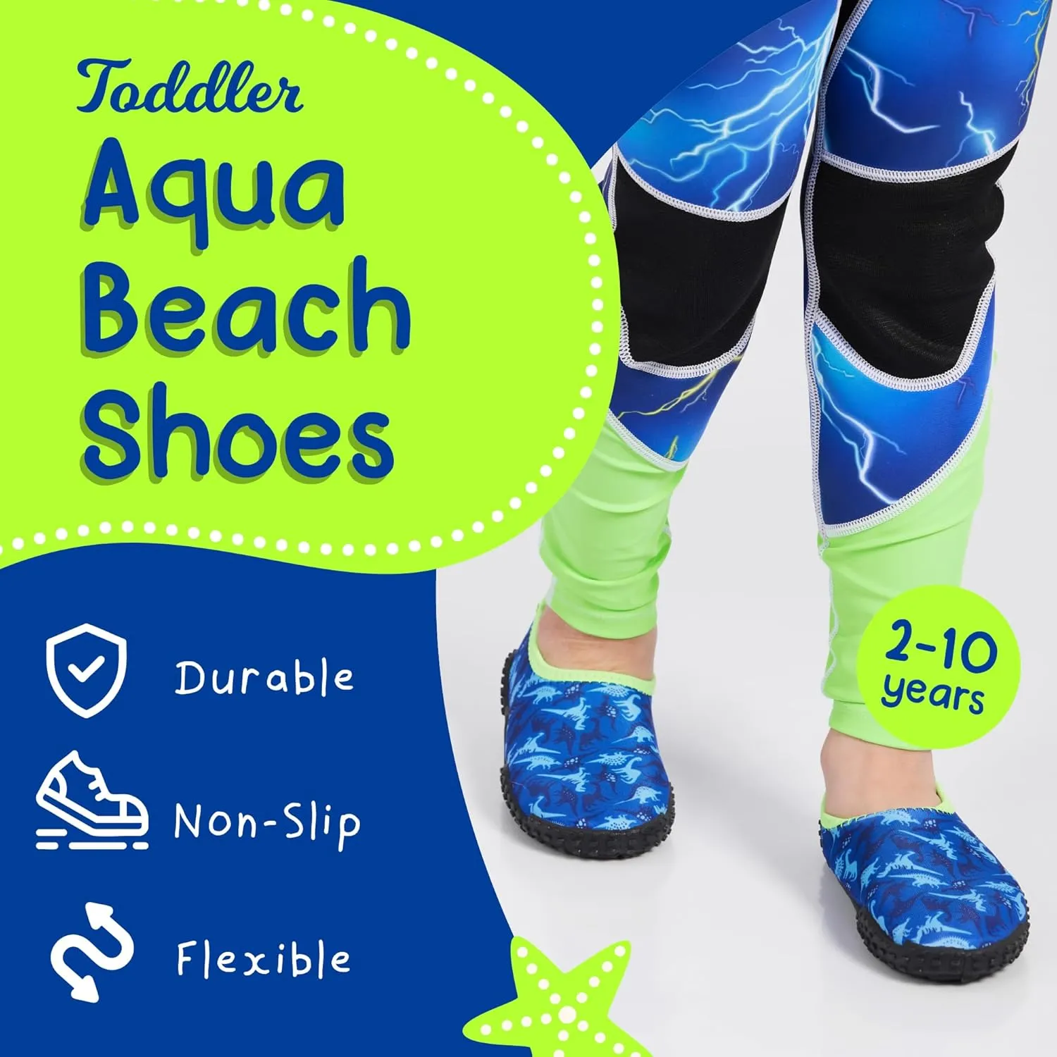 Aqua Beach Shoes, Non-Slip Baby Water Shoes for Beach and Pool Use, Lightweight and Breathable Toddler Swim Shoes, Quick-Dry and Flexible, Fits 1 to 4 Year-Olds