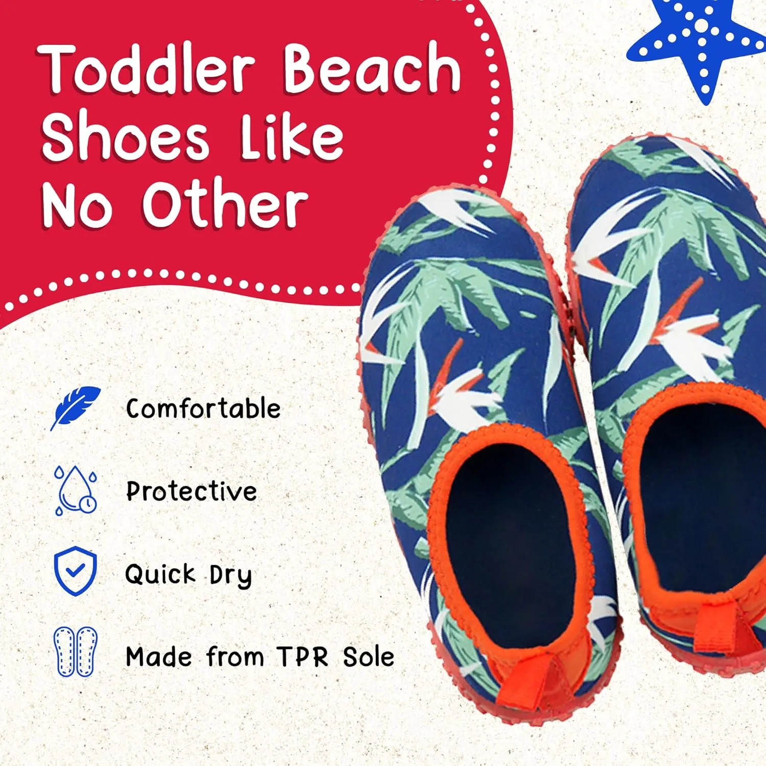Aqua Beach Shoes, Non-Slip Baby Water Shoes for Beach and Pool Use, Lightweight and Breathable Toddler Swim Shoes, Quick-Dry and Flexible, Fits 1 to 4 Year-Olds