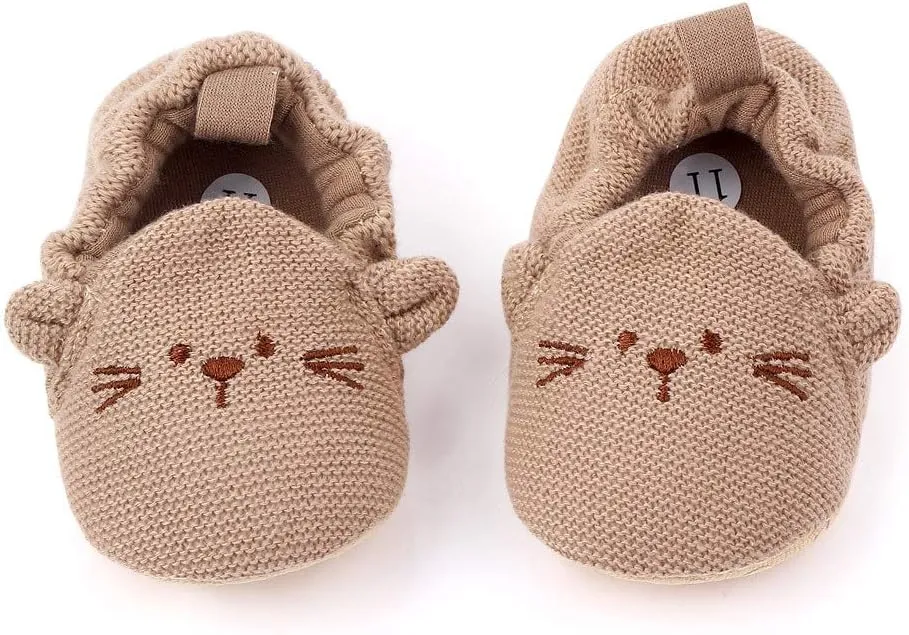 Baby Boy Girl Knit Walking Shoes Non Slip Soft Sole Infant Toddler Slipper Newborn Moccasins First Walker House Crib Sneaker Shoes
