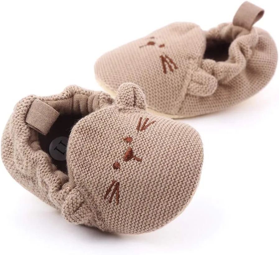 Baby Boy Girl Knit Walking Shoes Non Slip Soft Sole Infant Toddler Slipper Newborn Moccasins First Walker House Crib Sneaker Shoes