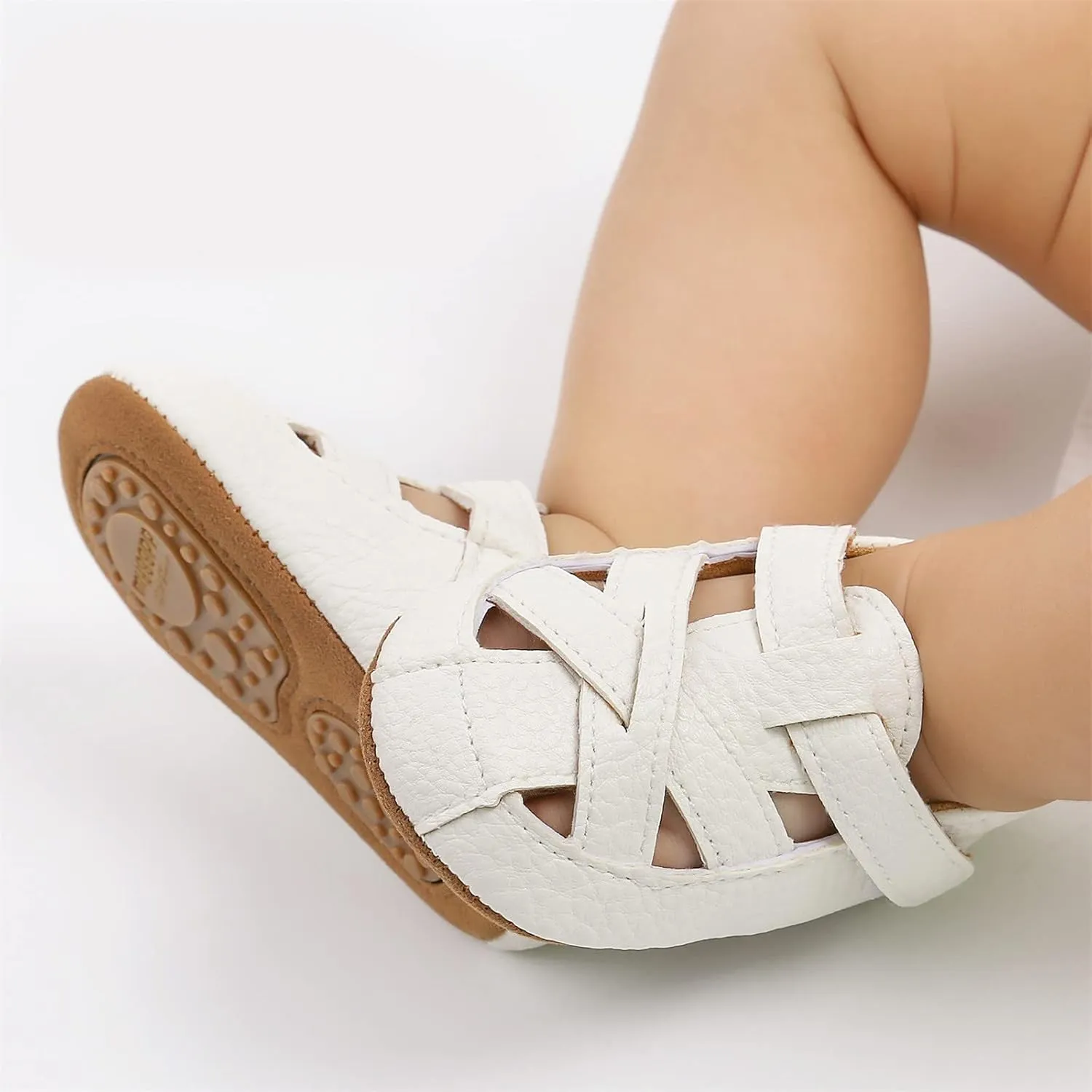 Baby Boy Girl Squeaky Sandals Premium Rubber Sole Closed-Toe Non-Slip Shoes Toddler First Walkers