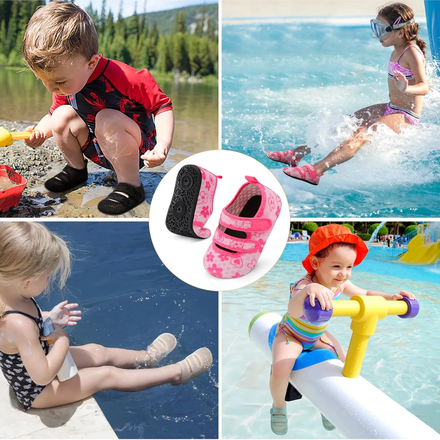 BARERUN Toddler Water Shoes Boys Girls Quick Dry Barefoot Aqua Shoes for Swim Pool Beach Non Slip Breathable Sandals Lightweight Summer House Slippers