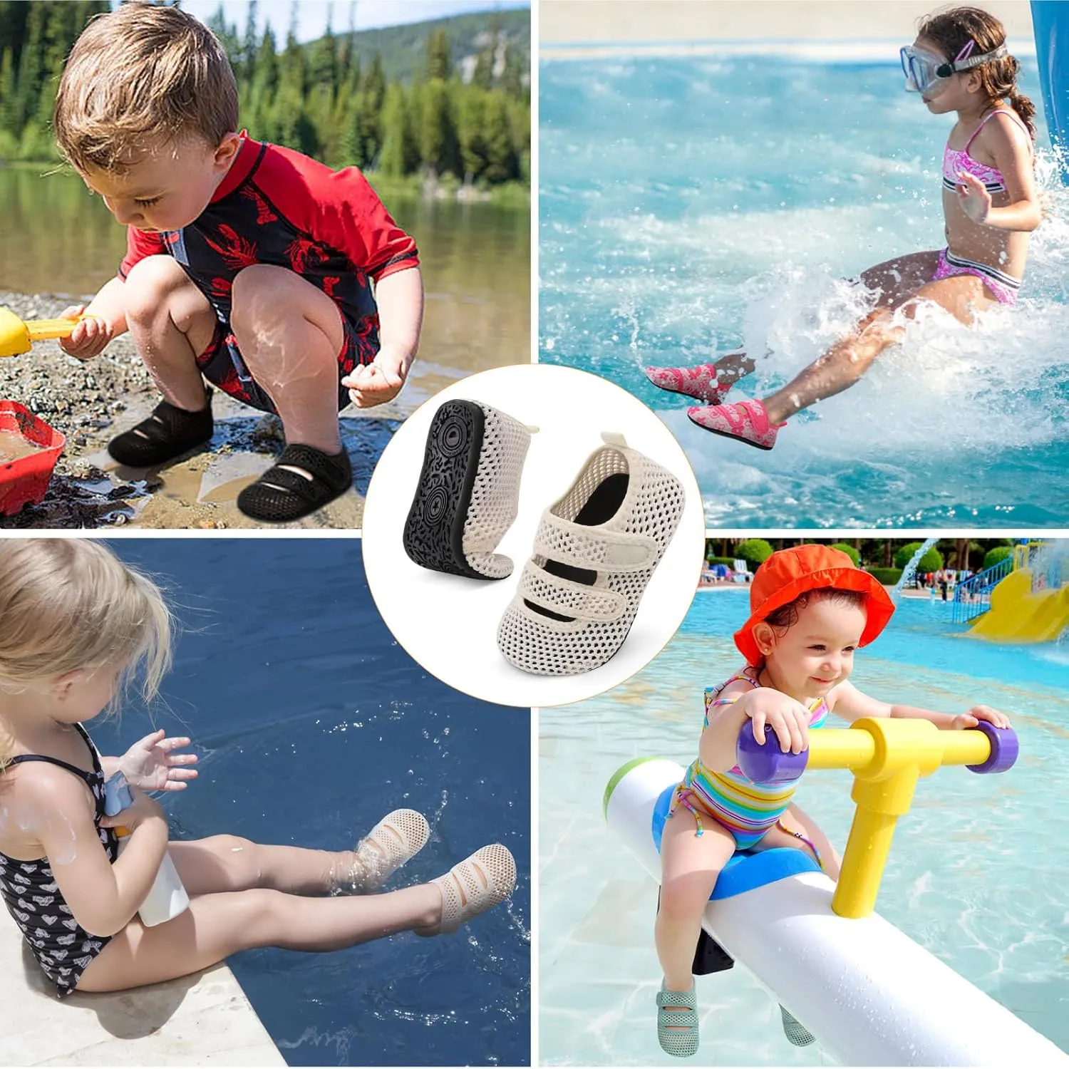 BARERUN Toddler Water Shoes Boys Girls Quick Dry Barefoot Aqua Shoes for Swim Pool Beach Non Slip Breathable Sandals Lightweight Summer House Slippers