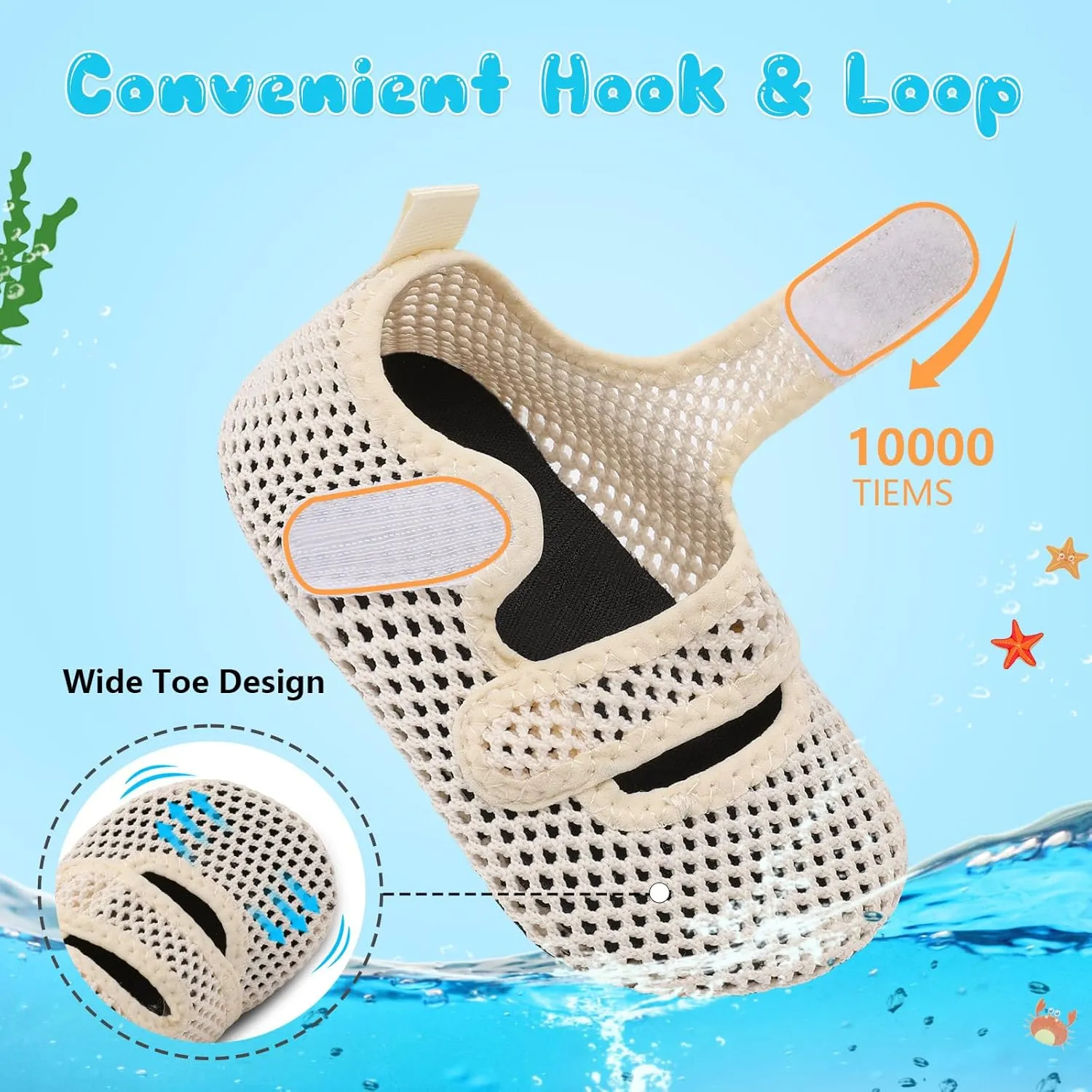 BARERUN Toddler Water Shoes Boys Girls Quick Dry Barefoot Aqua Shoes for Swim Pool Beach Non Slip Breathable Sandals Lightweight Summer House Slippers