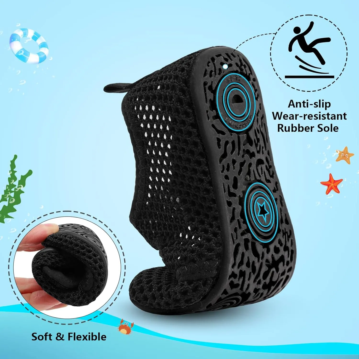 BARERUN Toddler Water Shoes Boys Girls Quick Dry Barefoot Aqua Shoes for Swim Pool Beach Non Slip Breathable Sandals Lightweight Summer House Slippers