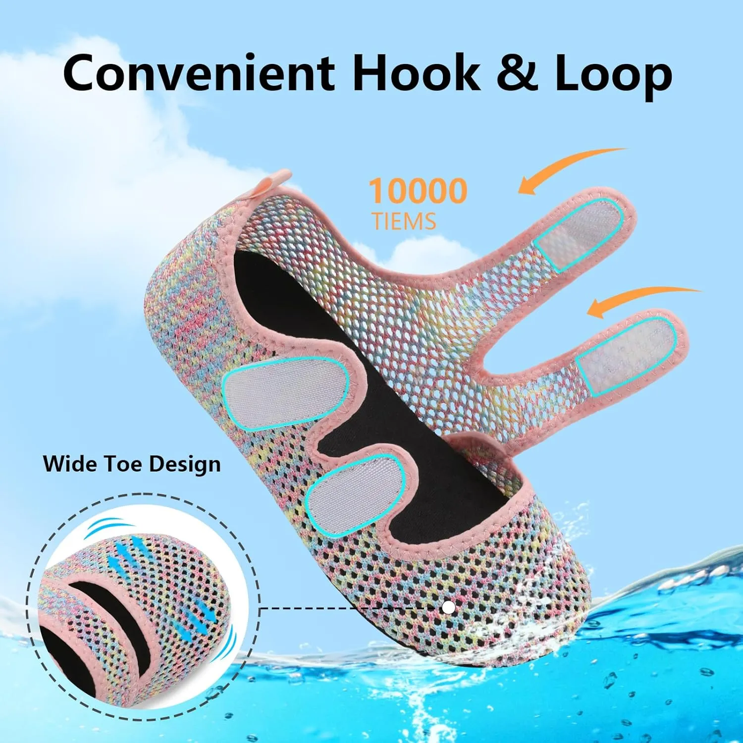 BARERUN Water Shoes Women Men Quick Dry Barefoot Beach Walking Kayaking Surfing Yoga Shoes Adjustable Wide Minimalist Sandals Slippers Indoor/Outdoor