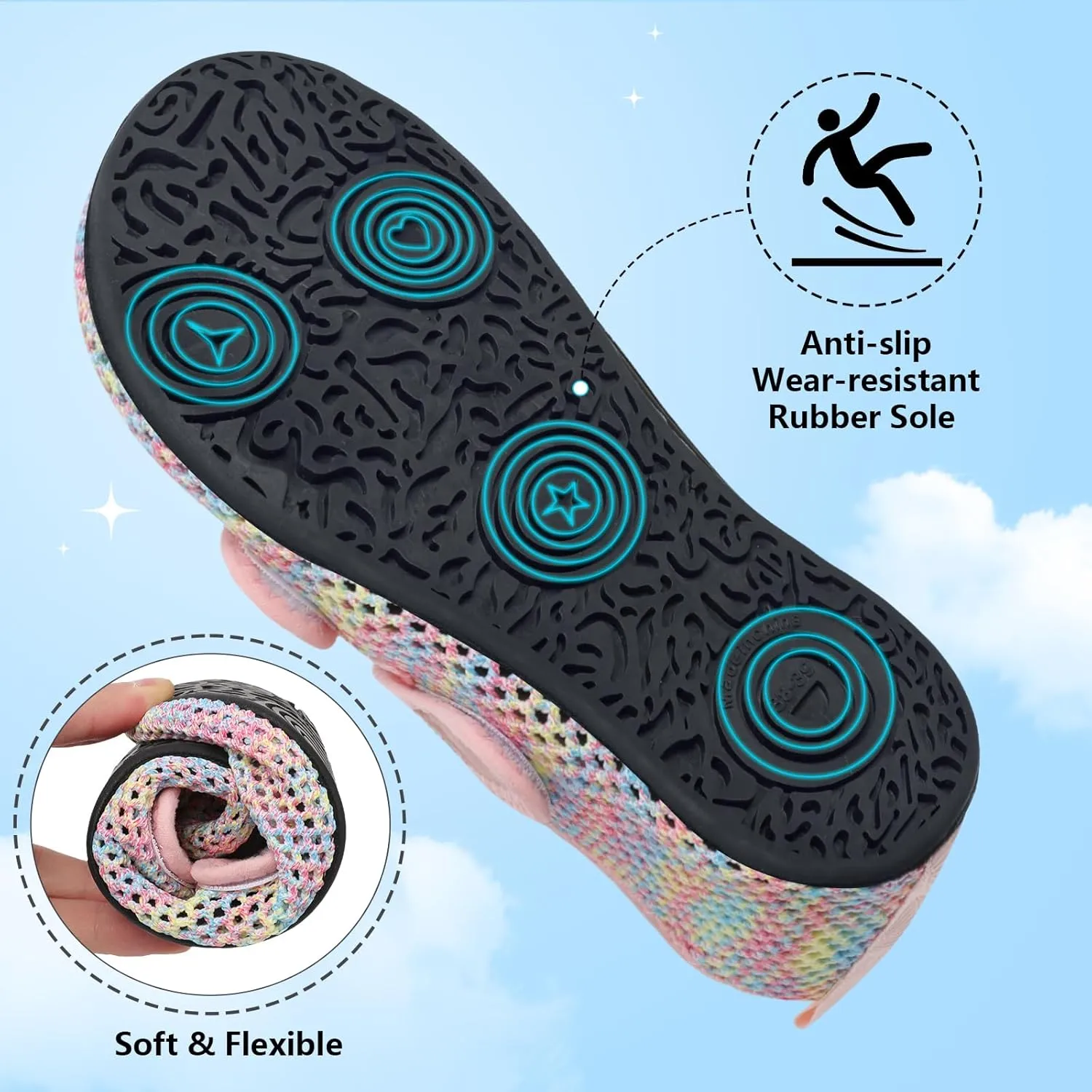 BARERUN Water Shoes Women Men Quick Dry Barefoot Beach Walking Kayaking Surfing Yoga Shoes Adjustable Wide Minimalist Sandals Slippers Indoor/Outdoor