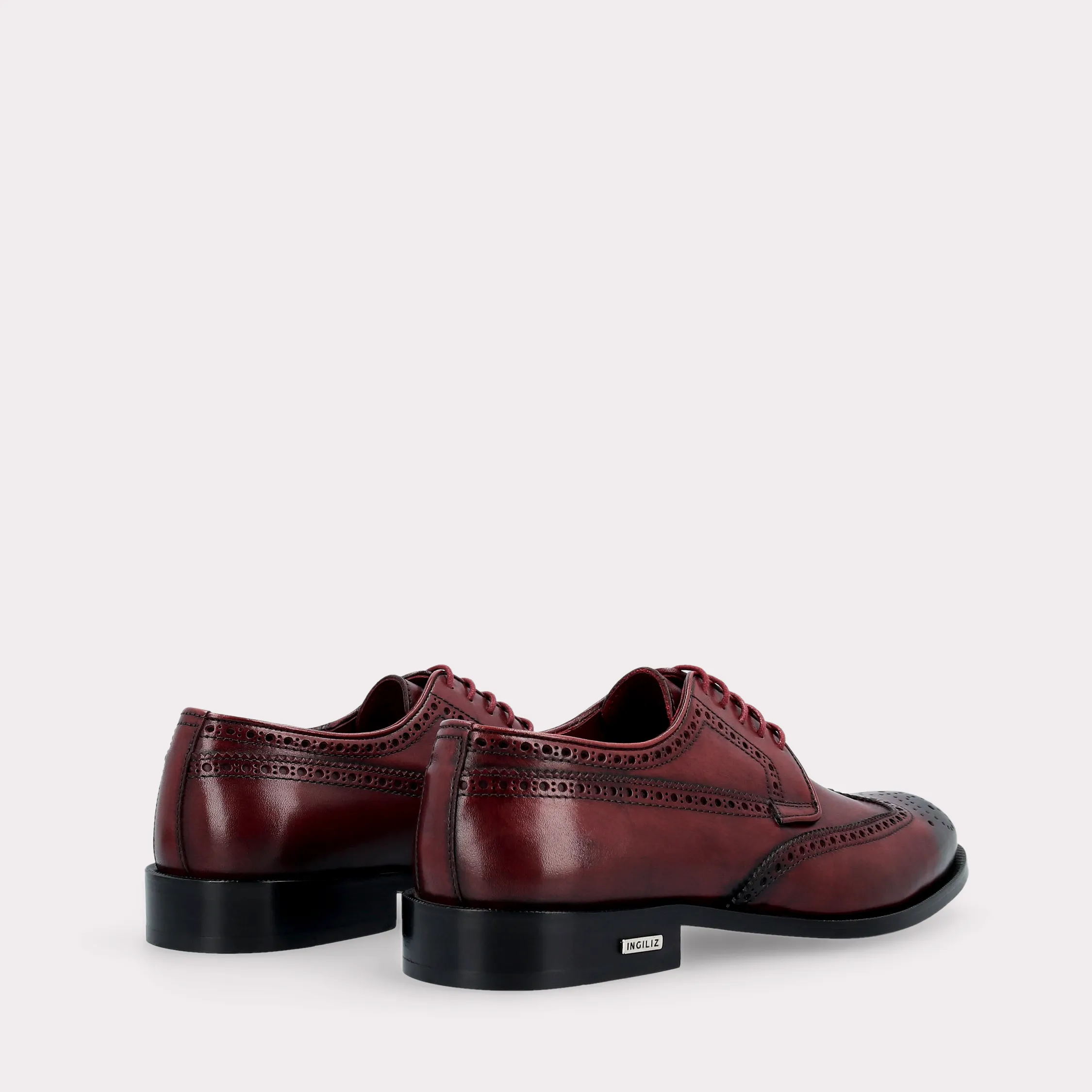 BERGAMO 01 bordeaux leather derby shoes