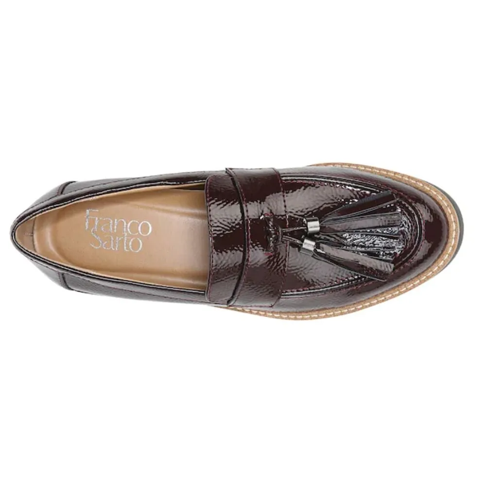 Carney Burgundy Patent Leather Franco Sarto Loafer Flats