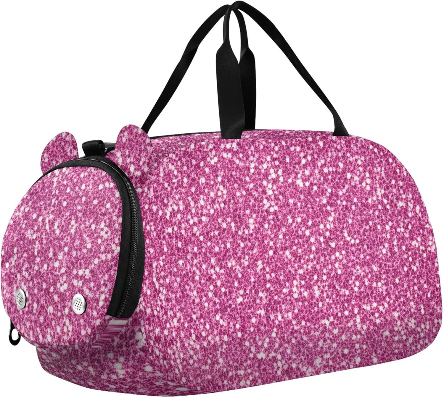 Carry on Duffel Bag for Boys Weekender Overnight Girls Duffle Bags for Travel Kids Luggage Sports Bag Shiny Pink Glitter Sparkling