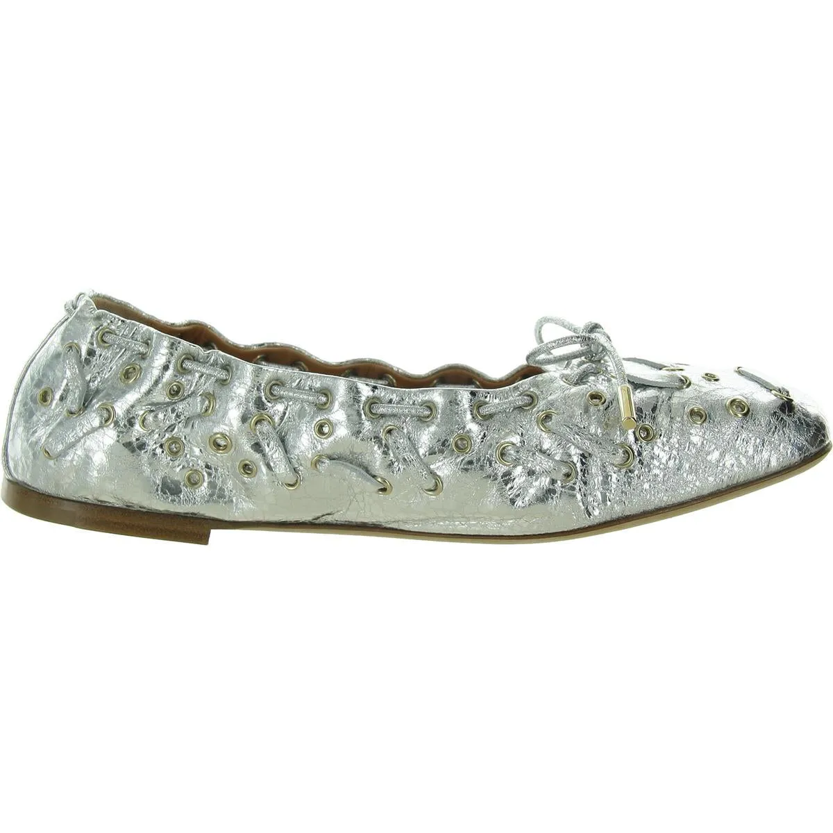 Chloe Womens Oracia Leather Slip On Ballet Flats
