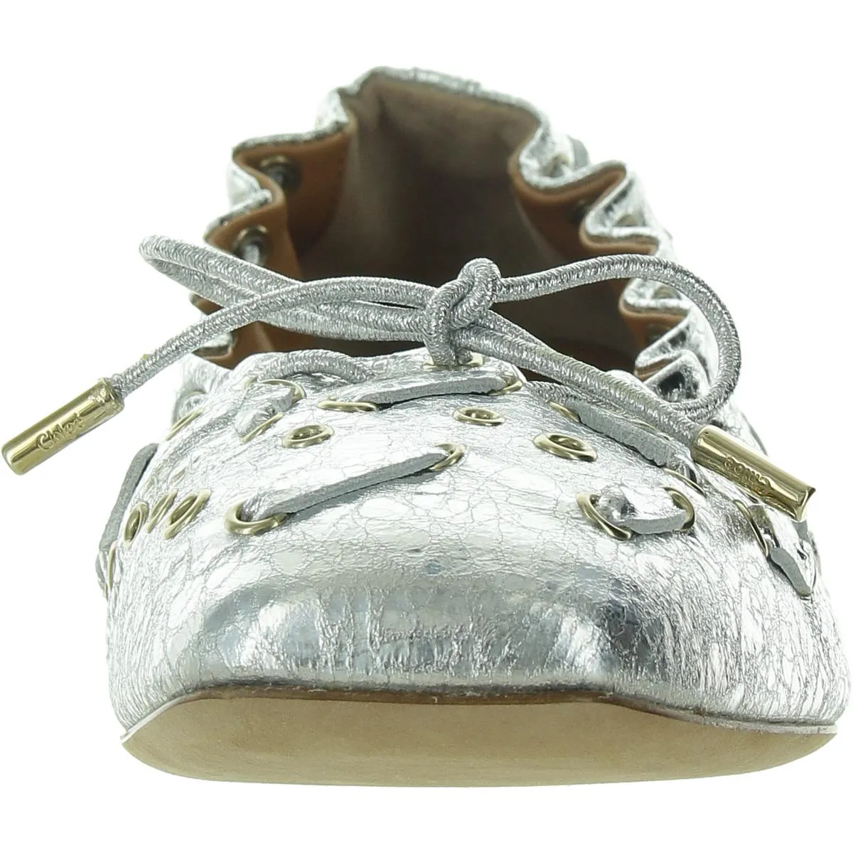 Chloe Womens Oracia Leather Slip On Ballet Flats