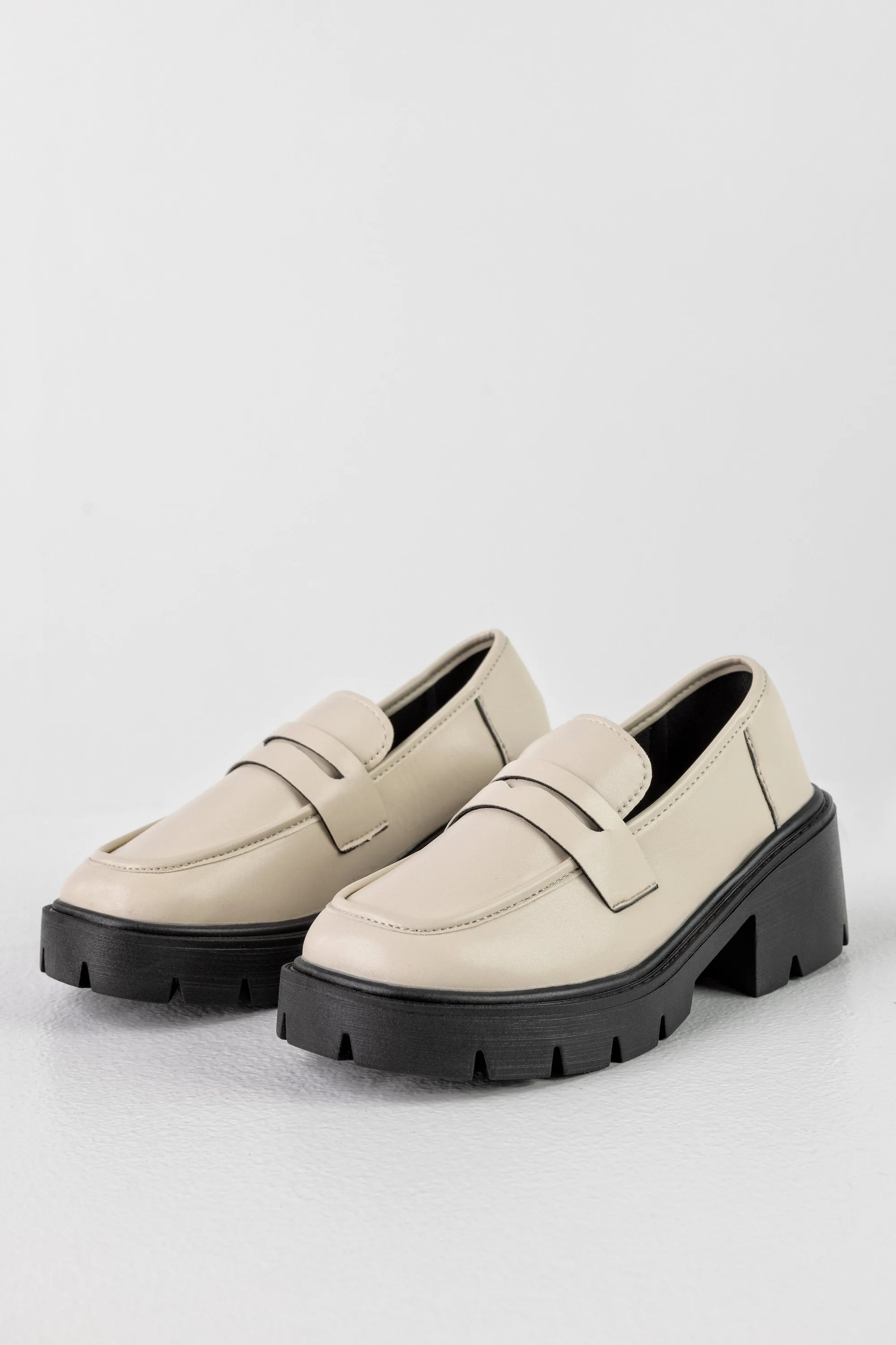 Chunky sole loafers