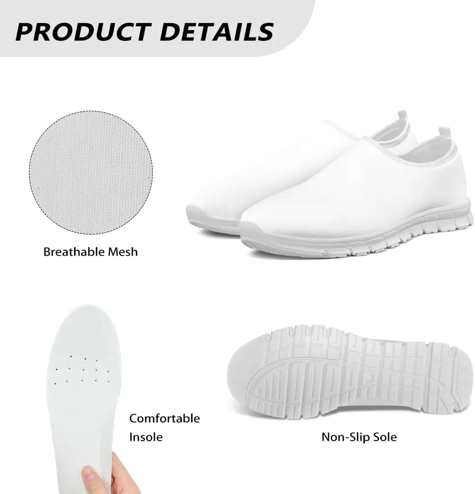 Classic Slip On Sneakers Lightweight Casual Running Shoe Woman Fashion Soft Elastic Loafers for Walk The Dog Size 5.5-11.5 Black Sole