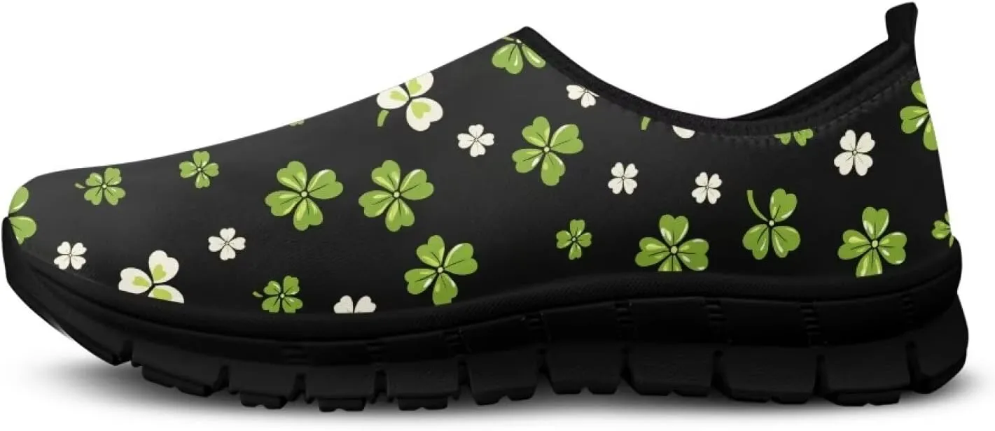 Classic Slip On Sneakers Lightweight Casual Running Shoe Woman Fashion Soft Elastic Loafers for Walk The Dog Size 5.5-11.5 Black Sole
