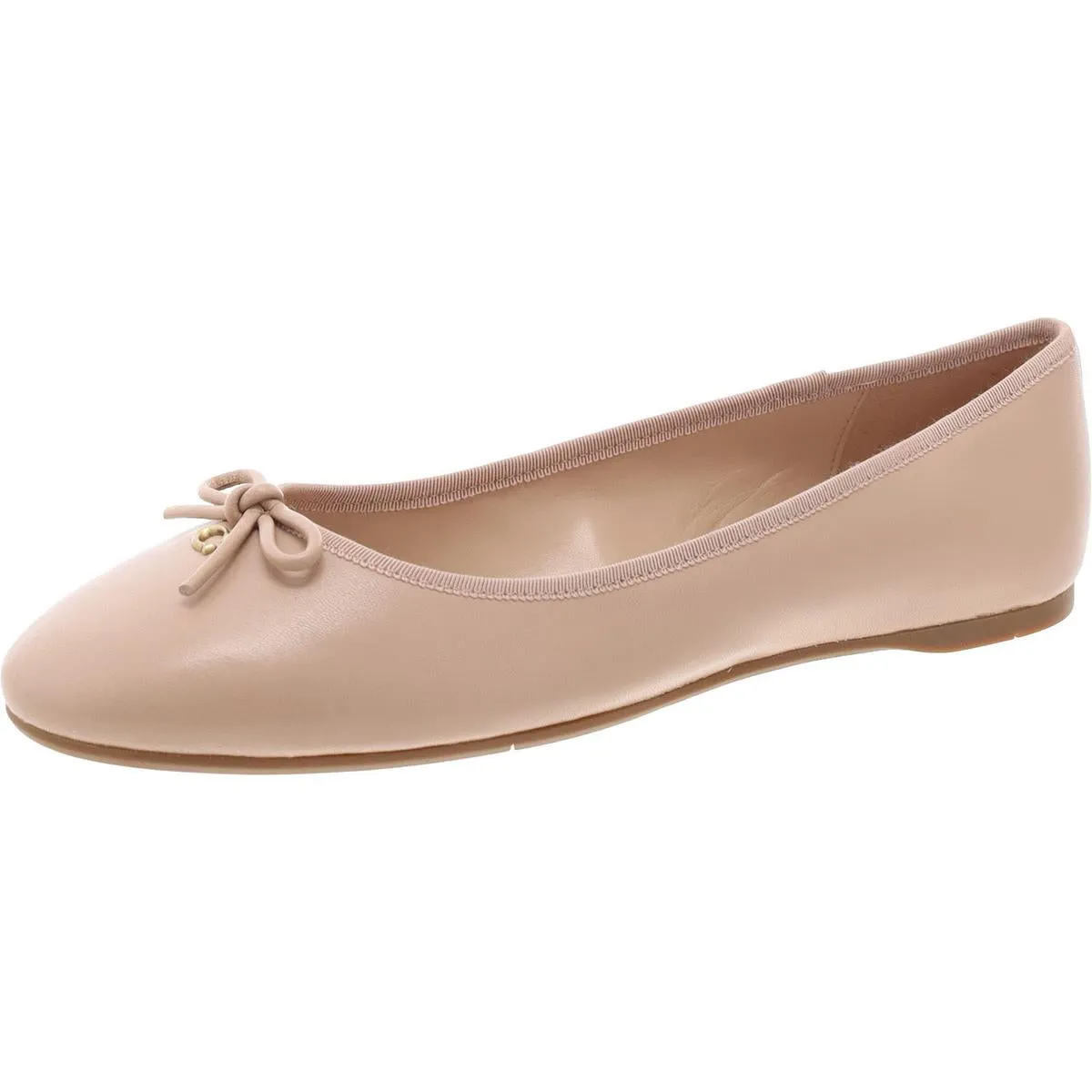 Coach Womens Abigail Ballet Leather Bow Ballet Flats