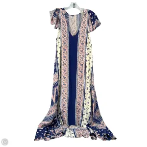 Dress Party Midi By Maeve In Blue & Pink, Size: L