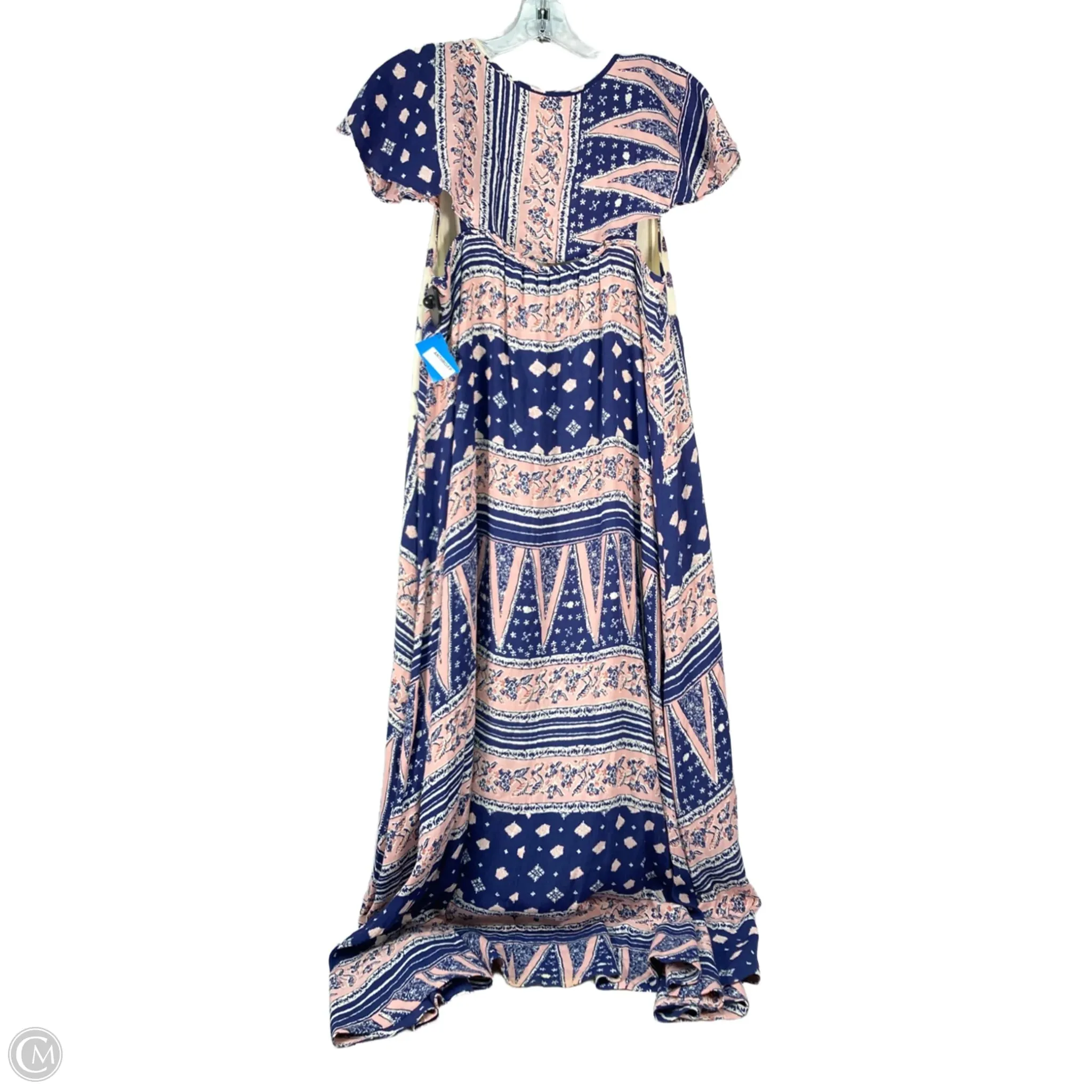 Dress Party Midi By Maeve In Blue & Pink, Size: L