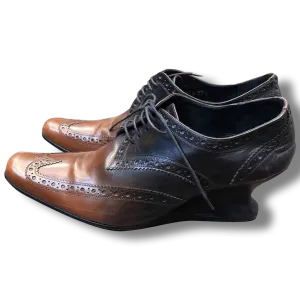 DRIES VAN NOTEN Lace-Up Black & Brown Ombré Oxfords Shoes | Size US 7 - EU 37