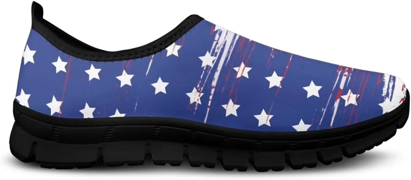 Fashion Walking Shoes for Womens Girls Classic Outdoor Sneakers Breathable Running Slip-On Loafers for Workout Size 5.5-11.5 Black Sole
