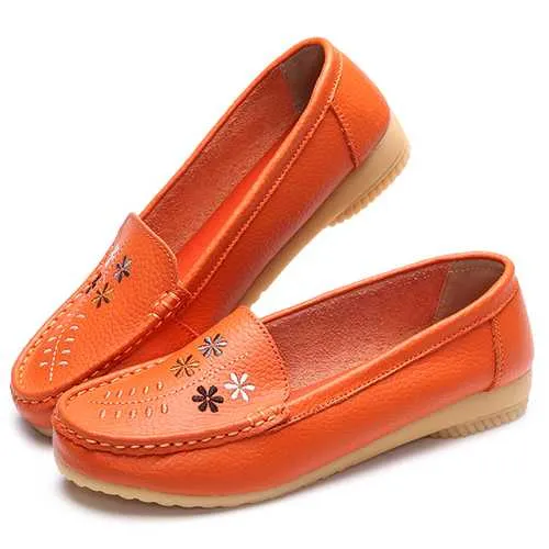Flower Embroidery Casual Slip On Flat Shoes