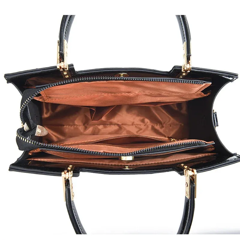 Gabriella | Shine Luxury Handbag with Crocodile Print
