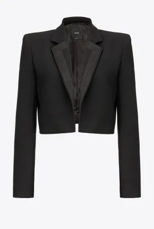 Giacca spencer in poly crêpe