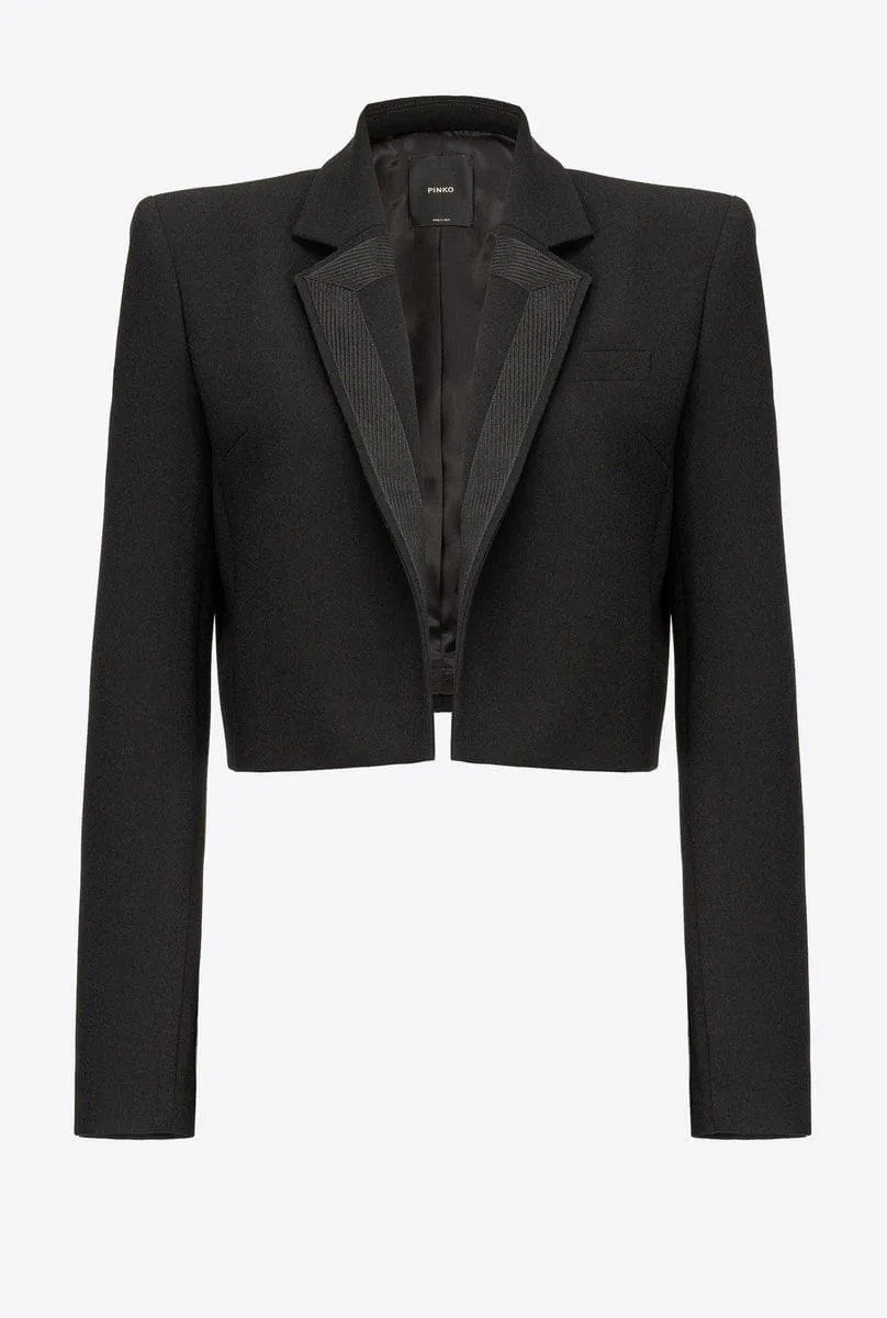 Giacca spencer in poly crêpe