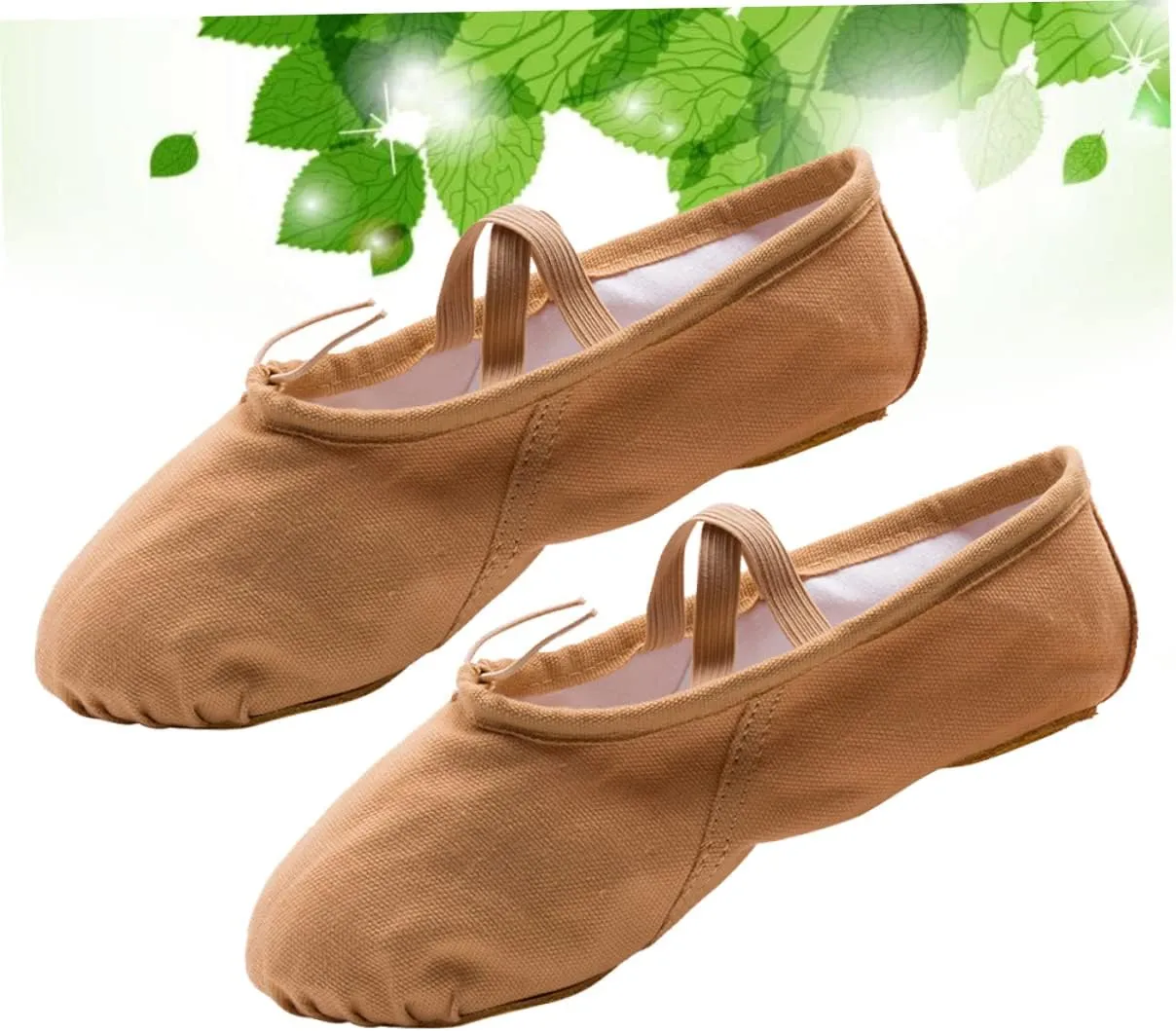 GLEAVI 1 Pair Ballet Shoes Slippers Princess Ballet Shoes Ballet Pilates Shoes Yoga Shoes Ballet Practice Shoes Ballet Dancer Shoes Ballet Slipper Elastic Cat Claw Shoes Girl Child Light Brown