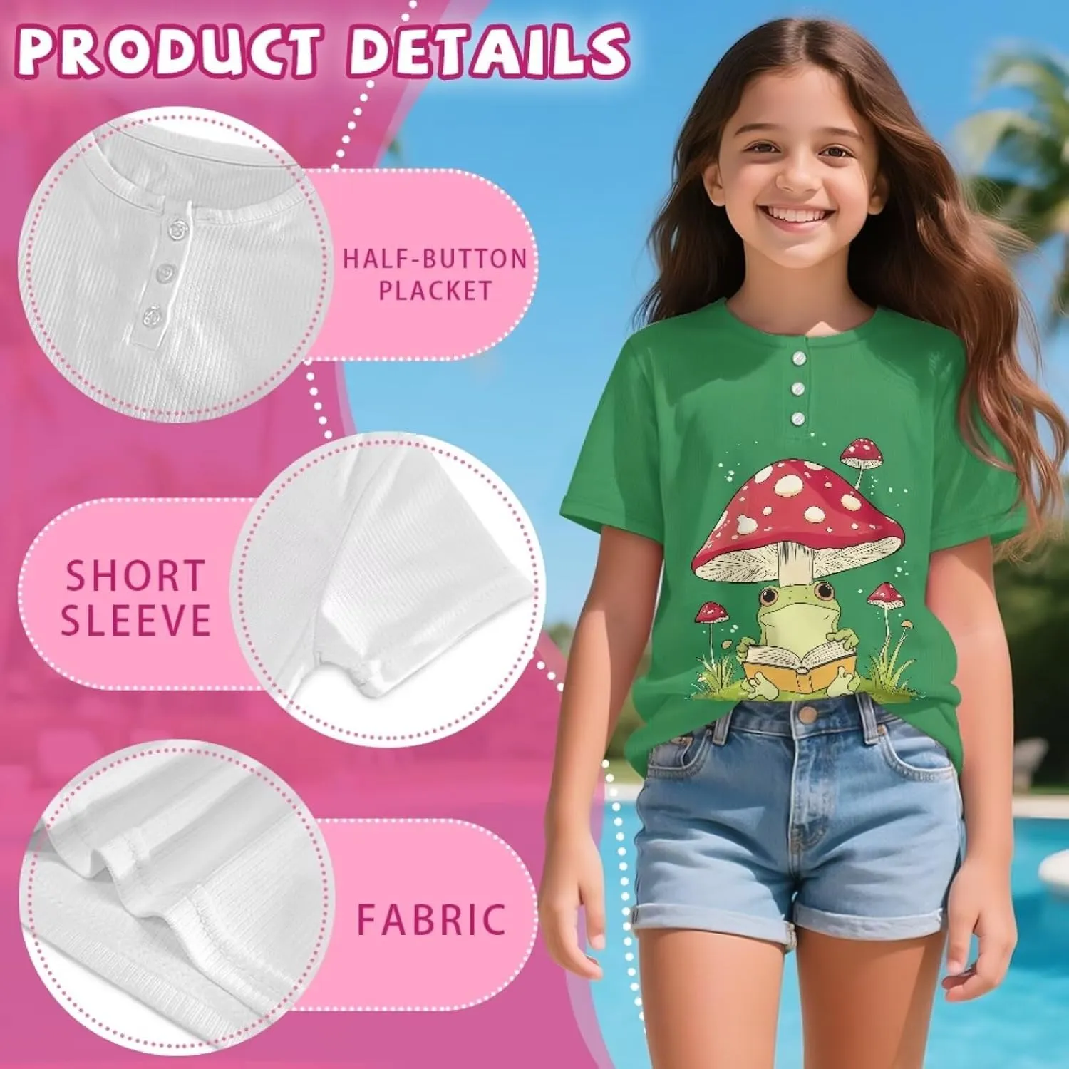 GzzxiailgGirls Casual Shirts Kids School Uniform Shirts Short Sleeve Kids Collared Shirts 2-16 Years Outdoor Wear