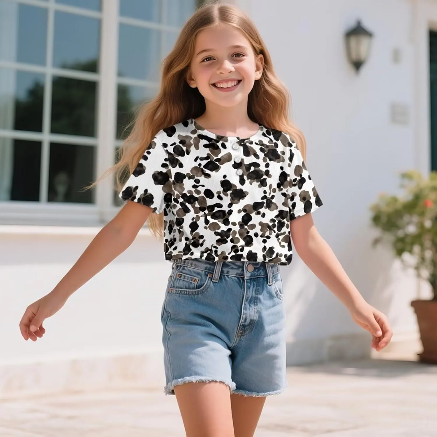 GzzxiailgGraphic Kids T Shirt, Girl Creative Print Crewneck Shirts, Girls Short Sleeve Tees for 2-16 Years