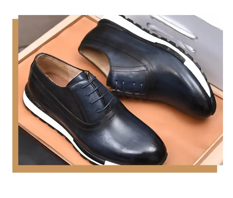 Handmade Men's Flat Oxfords Shoes
