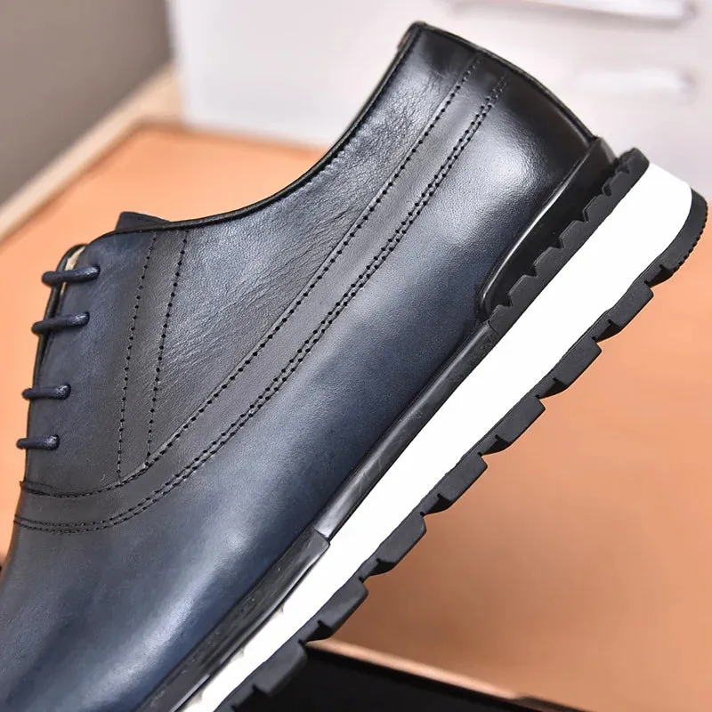 Handmade Men's Flat Oxfords Shoes