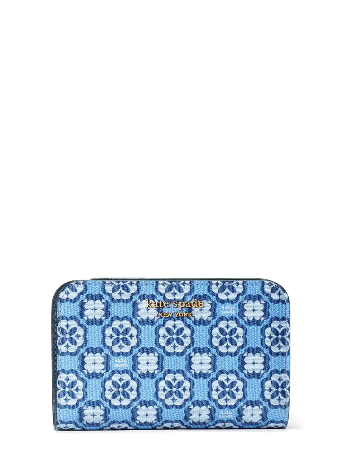 Kate Spade Spade Flower Monogram Coated Canvas Compact Wallet