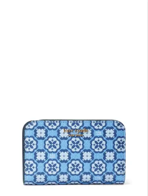 Kate Spade Spade Flower Monogram Coated Canvas Compact Wallet