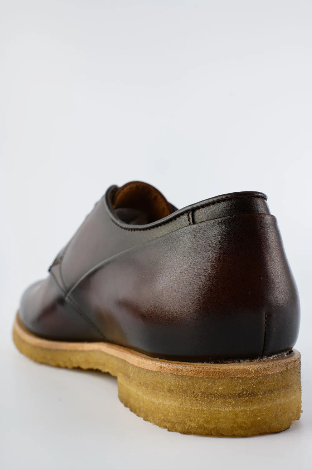 KINGSLEY chestnut patina derby shoes.