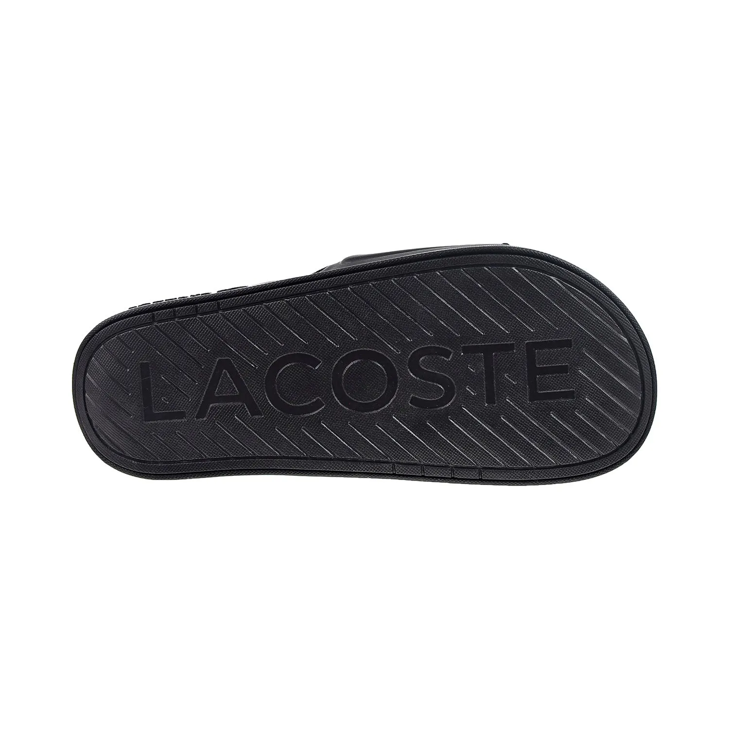 Lacoste Croco Dualiste Synthetic Logo Strap Men's Slides Black