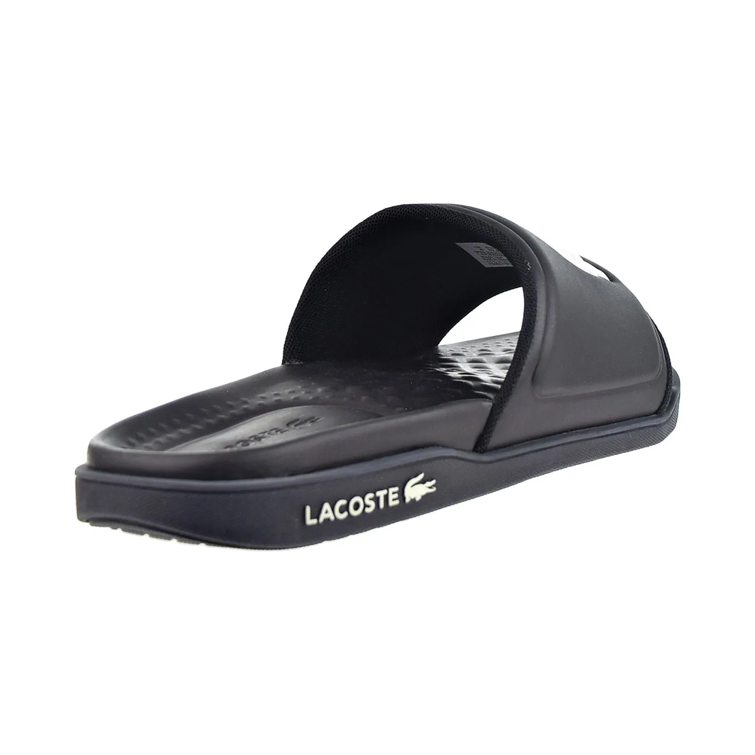 Lacoste Croco Dualiste Synthetic Logo Strap Men's Slides Black