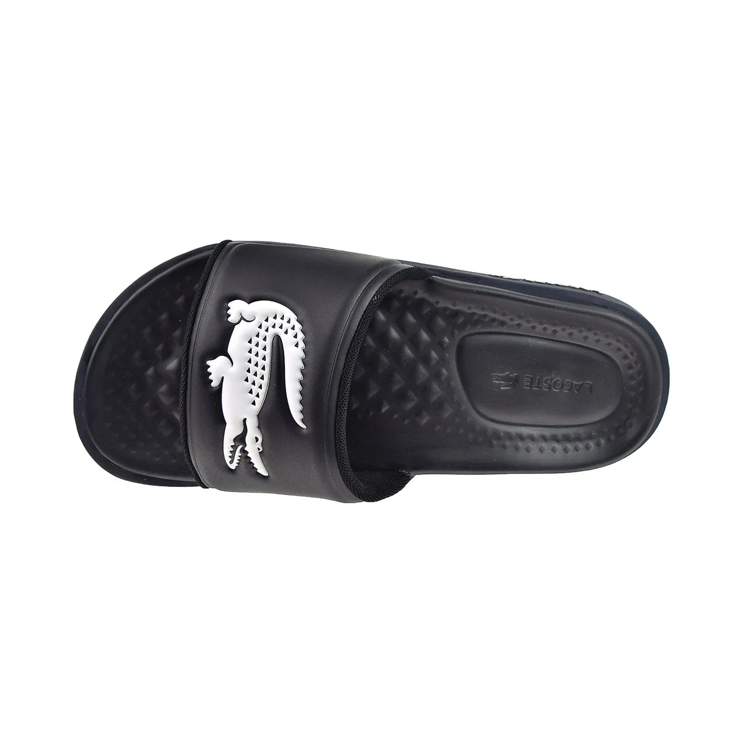 Lacoste Croco Dualiste Synthetic Logo Strap Men's Slides Black