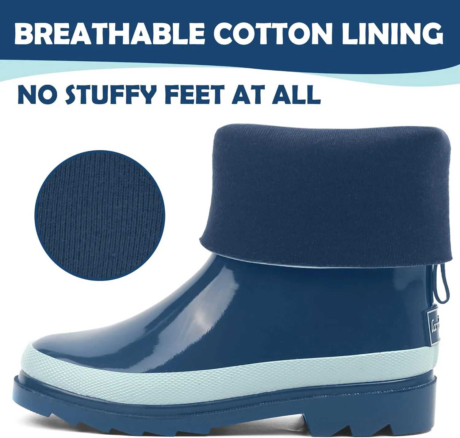 landchief Kids Rain Boots Premium Collection, Waterproof Natural Rubber Boots for Toddlers and Kids