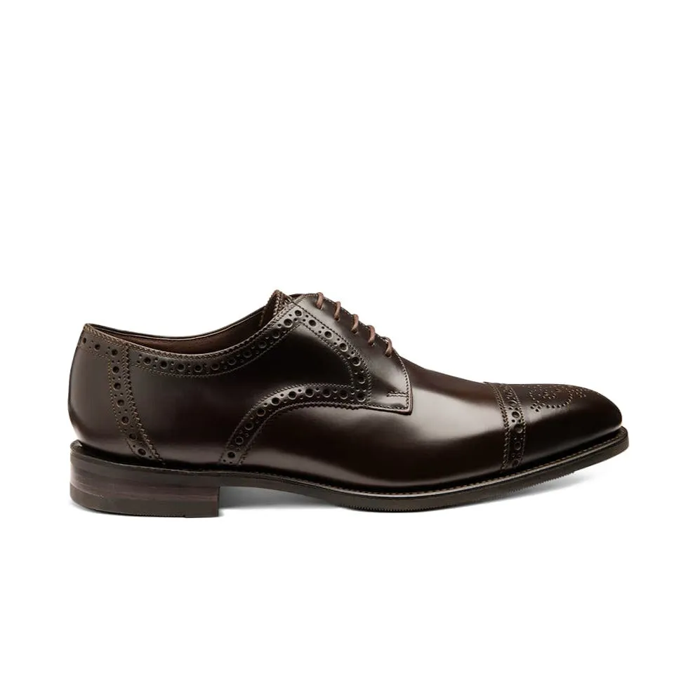 Loake Eldon Leather Shoes - Dark Brown Polished Leather